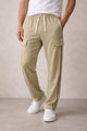 Turbo Versatile Jump Cut Stripe Style Trouser  In Dark Beige