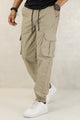 Turbo DrawString Pockets Cotton Cargo Trouser In Dark Skin