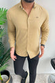 Turbo Organic MonoChromatic Long Sleeve Cotton Casual Shirt
