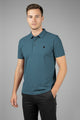 Turbo Trendy Block Pattern Stitchless Men's Polo Shirt In Dark Zink