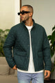 Turbo Placket Pockets Quilted Puffer Jacket In Dark Zink