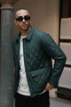 Turbo Thread Motive Quilted Puffer Jacket In Dark Zink