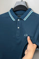 Armni Excnge Bold Heritage Men's Polo Shirt In Dark Zink