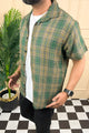 Turbo Classic Pattern Comfort Casual Shirt In Green