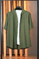 Turbo Endless Cool Embossed Casual Shirt In Green