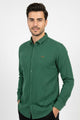 Turbo Lining Check Creation Long Sleeve Cotton Casual Shirt In Green