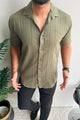 Turbo Endless Cool Embossed Casual Shirt In Green