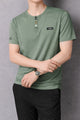 Turbo Henley Neckline Men's Tee In Moss Green