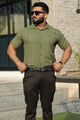 Turbo Endless Cool Embossed Casual Shirt In Green