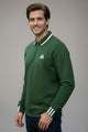 Adds Arm Rib Stripes Imported Men's Sweatshirt In Green