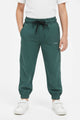 Turbo Fit Premium Micro Sportswear Kids Trousers For Boys In Green