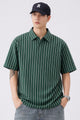 Turbo Vertical White Striped Pattern Polo T-Shirt In Green