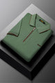 Turbo Studiofit Detailed Zip Collar Men's Polo Shirt In Green