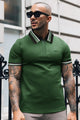 Turbo Contrast Tone Zip Collar Men's Polo Shirt