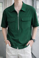 Turbo Long Zip Style Men's Polo T-Shirt In Green