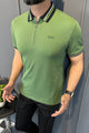 Turbo Contrast Tone Zip Collar Men's Polo Shirt
