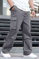 Turbo Hexa Pockets Loose Bottom Cargo Trouser In Grey