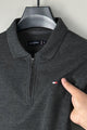 Tmy Essential Zip Style Polo Shirt In Grey