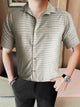 Turbo Snitch Striped Casual Shirt In Grey