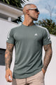Adds Shoulders 3 Stripe Style Imp Dry-Fit Tee In Grey