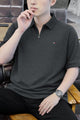 Tmy Essential Zip Style Big Size Polo Shirt In Grey