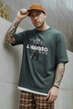 Mens Premium Printed Round Neck T-shirt In Grey