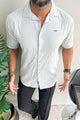 Turbo Textured Relaxed Fit Casual Shirt In Ice Blue