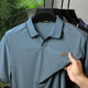 Turbo Distinctive V-Neck Collar Polo T-Shirt In Light Blue