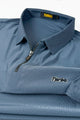 Turbo Abstract Symmetry Zip-Collar Men's Polo Shirt In Light Blue