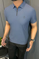 Turbo Elite Weave Textured Zipper Men's Polo Shirt