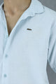 Turbo Textured Relaxed Fit Casual Shirt In Ice Blue