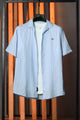 Turbo Endless Cool Embossed Casual Shirt In Light Blue