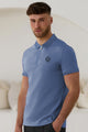 Turbo Abstract Zip Collar Men's Polo Shirt In Blue