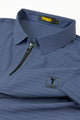 Turbo Elite Weave Textured Zipper Men's Polo Shirt In Light Blue