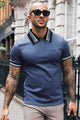 Turbo Contrast Tone Zip Collar Men's Polo Shirt