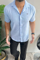 Turbo Artistic Touch Comfort Casual Shirt In Light Blue