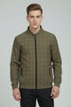 Square Pattern Lines Imported Light Weight Jacket In Light Brown