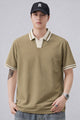 Turbo Cmpus Sutra V-Neck Imp Silk Polo Shirt In Light Brown