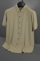 Turbo Vertical Edge Comfort Casual Shirt In Light Brown