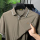 Turbo Distinctive V-Neck Collar Polo T-Shirt In Light Choclate