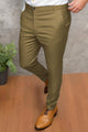 Turbo Urban Executive Slim Fit Cotton Pant In Light Camel