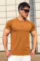 Turbo 'Men's One More Set' Drop Shoulder Dry-Fit Tee In Light Camel