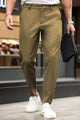 Turbo Urban Executive Slim Fit Cotton Pant In Light Camel