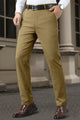 Turbo Urban Executive Slim Fit Cotton Pant In Light Camel