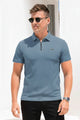 Turbo Abstract Symmetry Zip-Collar Men's Polo Shirt In Light Blue