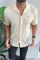 Turbo Textured Champ Casual Shirt In Light Lemon
