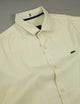 Turbo Self Lining Long Sleeve Cotton Casual Shirt In Light Lemon