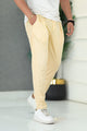 Turbo Elastic Classic Pleated Slimfit Trouser In Light Lemon