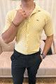 Turbo Popcorn Cuba Waffle Casual Shirt In Lemon