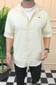 Turbo Textured Champ Casual Shirt In Light Lemon